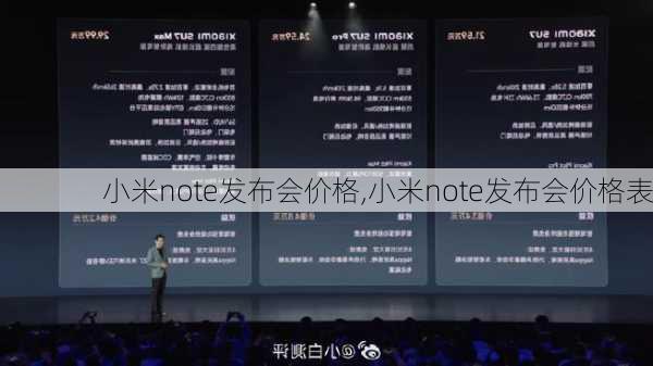 小米note发布会价格,小米note发布会价格表