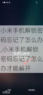 小米手机解锁密码忘记了怎么办,小米手机解锁密码忘记了怎么办才能解开