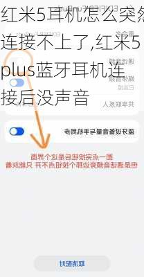 红米5耳机怎么突然连接不上了,红米5plus蓝牙耳机连接后没声音