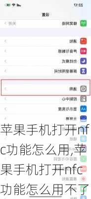 苹果手机打开nfc功能怎么用,苹果手机打开nfc功能怎么用不了