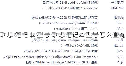 联想 笔记本 型号,联想笔记本型号怎么查询