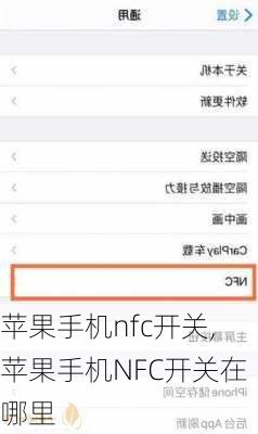 苹果手机nfc开关,苹果手机NFC开关在哪里