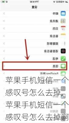 苹果手机短信一个感叹号怎么去掉,苹果手机短信一个感叹号怎么去掉啊