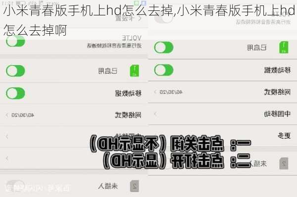 小米青春版手机上hd怎么去掉,小米青春版手机上hd怎么去掉啊