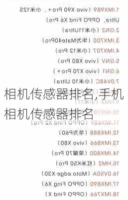 相机传感器排名,手机相机传感器排名