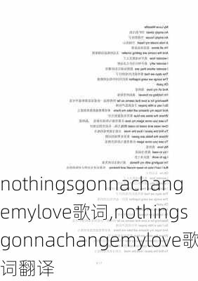 nothingsgonnachangemylove歌词,nothingsgonnachangemylove歌词翻译