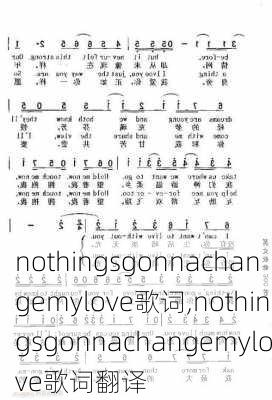 nothingsgonnachangemylove歌词,nothingsgonnachangemylove歌词翻译