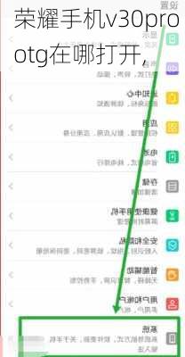 荣耀手机v30pro otg在哪打开,
