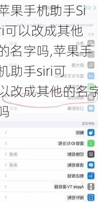 苹果手机助手Siri可以改成其他的名字吗,苹果手机助手siri可以改成其他的名字吗