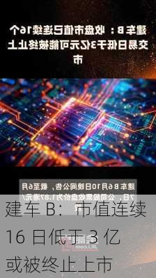 建车 B：市值连续 16 日低于 3 亿或被终止上市