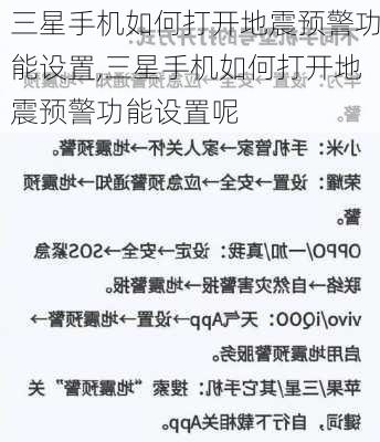 三星手机如何打开地震预警功能设置,三星手机如何打开地震预警功能设置呢