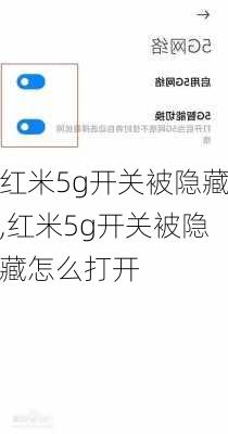 红米5g开关被隐藏,红米5g开关被隐藏怎么打开