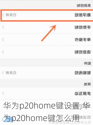 华为p20home键设置,华为p20home键怎么用