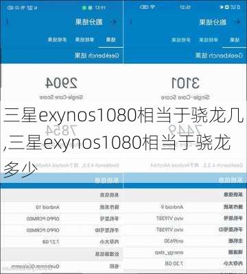 三星exynos1080相当于骁龙几,三星exynos1080相当于骁龙多少