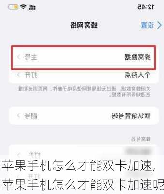 苹果手机怎么才能双卡加速,苹果手机怎么才能双卡加速呢