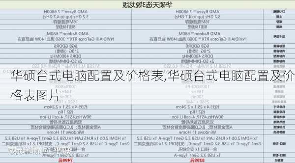 华硕台式电脑配置及价格表,华硕台式电脑配置及价格表图片