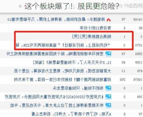 这个板块爆了！股民更危险？