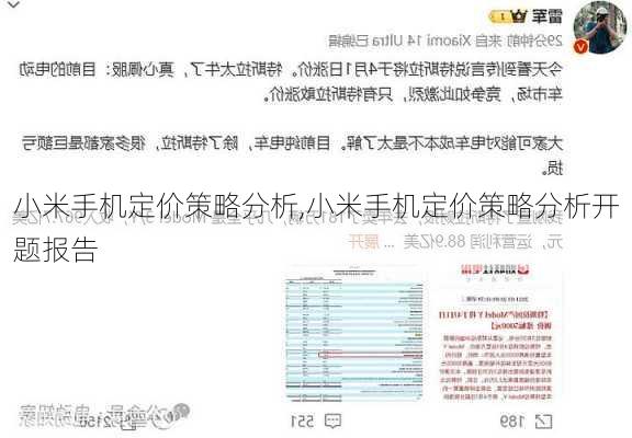 小米手机定价策略分析,小米手机定价策略分析开题报告