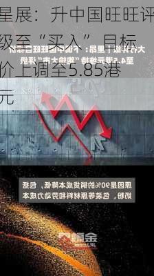 星展：升中国旺旺评级至“买入” 目标价上调至5.85港元