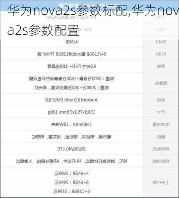 华为nova2s参数标配,华为nova2s参数配置