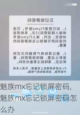 魅族mx忘记锁屏密码,魅族mx忘记锁屏密码怎么办