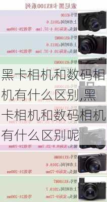 黑卡相机和数码相机有什么区别,黑卡相机和数码相机有什么区别呢