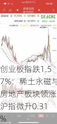 创业板指跌1.57%：稀土永磁与房地产板块领涨，沪指微升0.31%