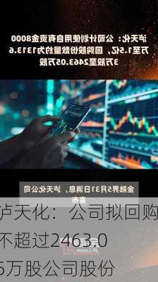 泸天化：公司拟回购不超过2463.05万股公司股份