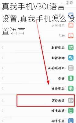 真我手机V30t语言设置,真我手机怎么设置语言