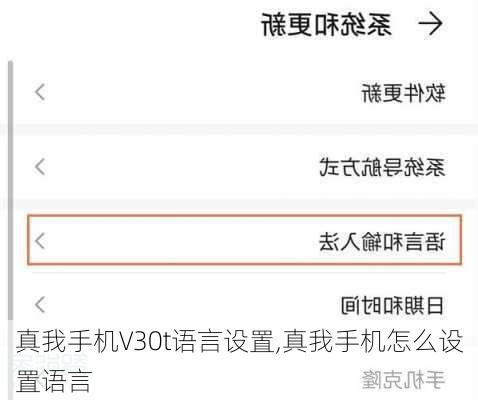 真我手机V30t语言设置,真我手机怎么设置语言