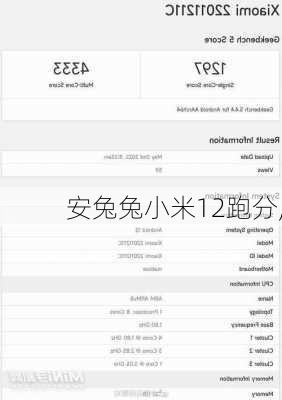 安兔兔小米12跑分,