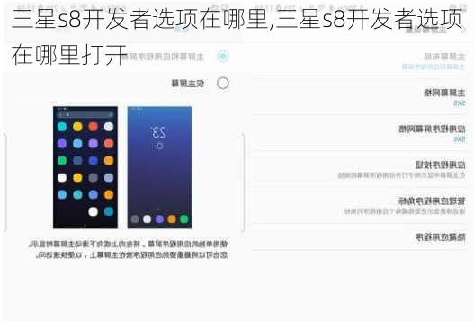 三星s8开发者选项在哪里,三星s8开发者选项在哪里打开
