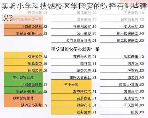 实验小学科技城校区学区房的选择有哪些建议？