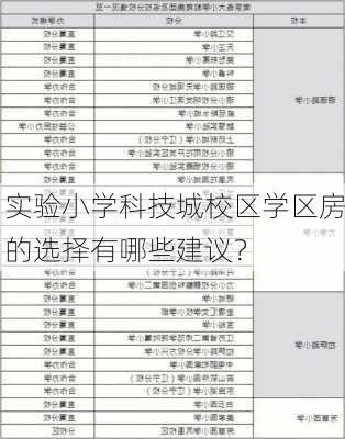 实验小学科技城校区学区房的选择有哪些建议？