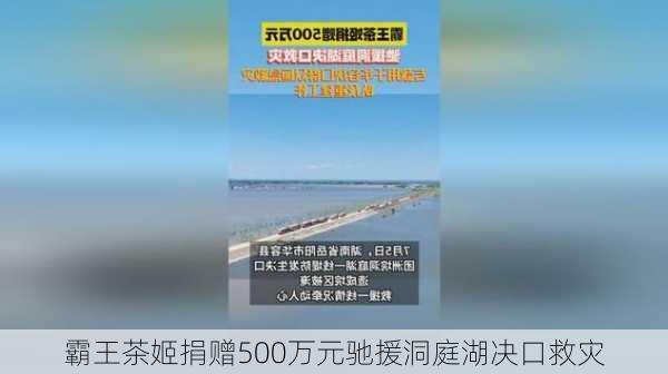 霸王茶姬捐赠500万元驰援洞庭湖决口救灾