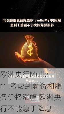 欧洲央行Muller：考虑到薪资和服务价格涨幅 欧洲央行不能急于降息