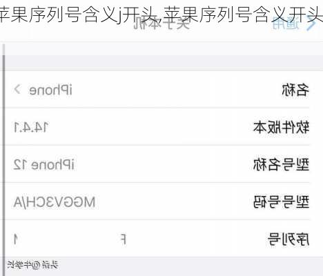 苹果序列号含义j开头,苹果序列号含义开头l