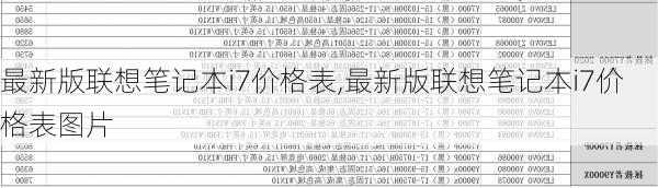 最新版联想笔记本i7价格表,最新版联想笔记本i7价格表图片