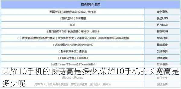 荣耀10手机的长宽高是多少,荣耀10手机的长宽高是多少呢