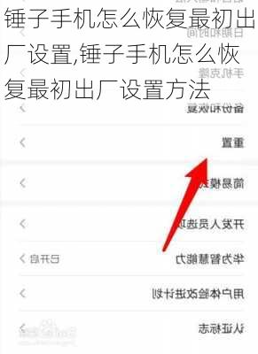 锤子手机怎么恢复最初出厂设置,锤子手机怎么恢复最初出厂设置方法