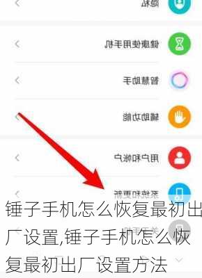 锤子手机怎么恢复最初出厂设置,锤子手机怎么恢复最初出厂设置方法