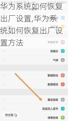华为系统如何恢复出厂设置,华为系统如何恢复出厂设置方法