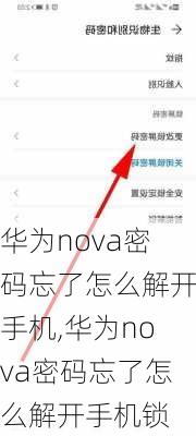 华为nova密码忘了怎么解开手机,华为nova密码忘了怎么解开手机锁