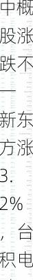 周五热门中概股涨跌不一 新东方涨3.2%，台积电跌3.6%