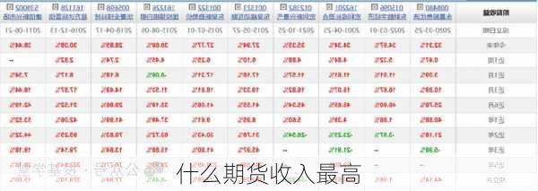 什么期货收入最高