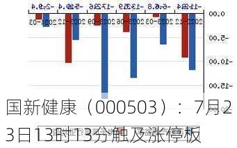 国新健康（000503）：7月23日13时13分触及涨停板