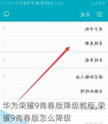 华为荣耀9青春版降级教程,荣耀9青春版怎么降级