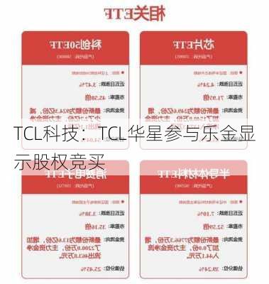 TCL科技：TCL华星参与乐金显示股权竞买