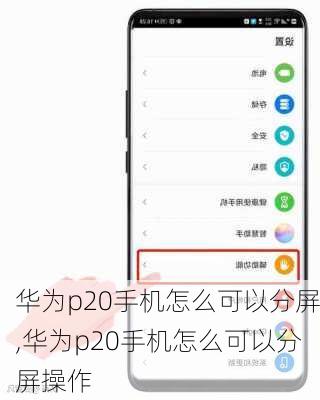 华为p20手机怎么可以分屏,华为p20手机怎么可以分屏操作