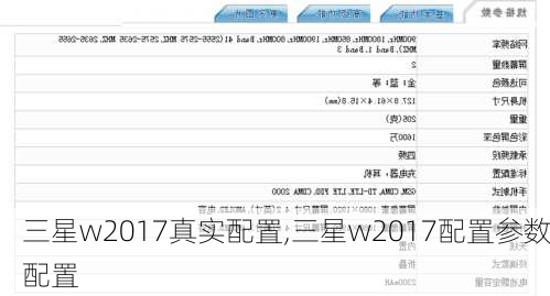 三星w2017真实配置,三星w2017配置参数配置